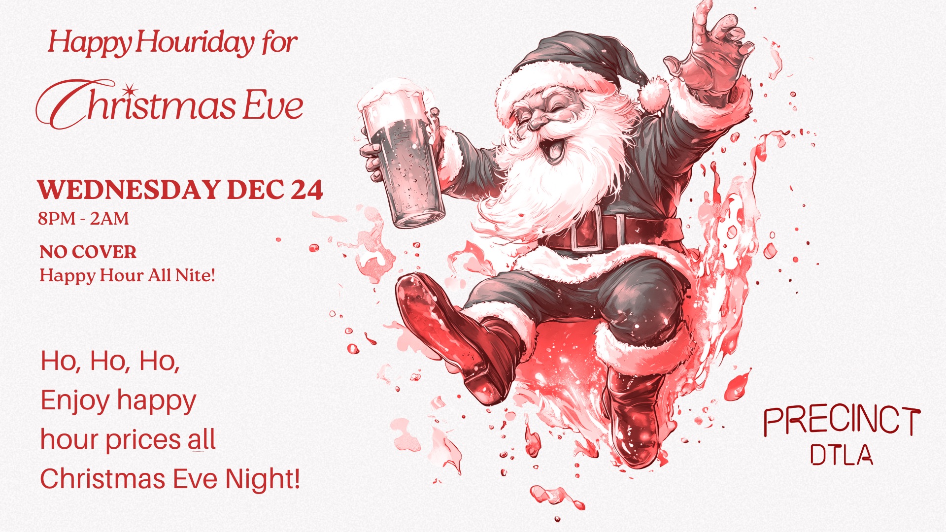 Red and White Vintage Illustrated Happy Hour Mocktail Instagram Post (1920 x 1080 px) - 1