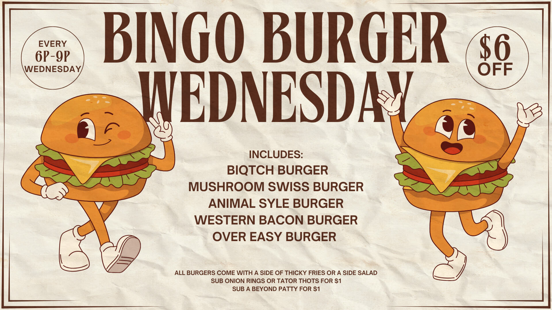 Bingo Burger Wednesday Wide